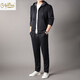 Goldlion 2026 Spring Men's Sweater Suit New Cashmere Sports Pants Hooded Cardigan Casual BB-83121 Navy Blue M 170