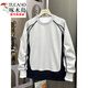 Woodpecker (TUCANO) Spring and Autumn New Trendy Fashion Splicing Sweater Men's Korean Style Casual and Versatile Design Round Neck Handsome Long-Sleeved Top White M