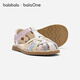 BALABALA balaOne children's shoes, children's sandals, girls' shoes, 2026 summer new colorful casual shoes, floral white tone 00301 21 (foot length 12.8-13.2/inner length 14.1)