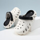 Children's slippers, boys' clogs, summer new style, medium and large children's sandals, girls' beach kids' casual one-shoes, two-wear, white and black 28 (-29 is suitable for feet of size 28-29)