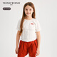 Teenie WeenieTeenie WeenieTeenie Weenie Kids bear children's clothing 26 years new style girls lady cotton jacquard puff short-sleeved shirt off-white 165cm