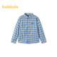 Balabala children's clothing children's long-sleeved shirt girls and boys 2026 spring plaid same style in shopping malls