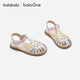 BALABALA balaOne children's shoes, children's sandals, girls' shoes, 2026 summer new colorful casual shoes, floral white tone 00301 21 (foot length 12.8-13.2/inner length 14.1)