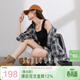 Sancai 2025 spring new plaid shirt loose mid-length shirt cardigan lapel casual retro M