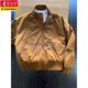 Woodpecker (TUCANO) American flight jacket men's spring fashion brand short baseball uniform heavy stiff work jacket brown XL (recommended 130-150Jin Jin equals 0.5 kg)