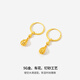 Saturday Fu 5G craft gold earrings for women Acacia water drop ball gold earrings price A099598 one pair about 2.59g