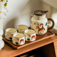 Manguangguang tea set complete set of high-end gift home teapot and cup set high-value tea set gift box housewarming birthday gift fairy tale girl-1 pot 4 cups + tray gift box