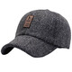 Wild Plum Blossom Men's Hat Winter Velvet Warm Middle-aged and Elderly Baseball Cap Elderly Ear Protection Peaked Cap Old Man Dad Grandpa Black Velvet Adjustable