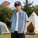 Dickies children's Tencel denim shirt 2026 new children's clothing summer boys summer clothing girls short-sleeved shirt denim light blue Sib K 120