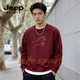 JEEP SPIRIT美式复古卫衣男宽松加绒保暖圆领套头衫2026春季休闲打底衫 酒红色（1） S 95-120斤