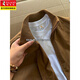 Woodpecker (TUCANO) American flight jacket men's spring fashion brand short baseball uniform heavy stiff work jacket brown XL (recommended 130-150Jin Jin equals 0.5 kg)