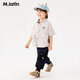 Ma Latin children's shirt, boy, short-sleeved shirt, light gray 100