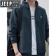 JEEP SPIRIT Jeep outdoor fleece jacket for men spring and autumn new style young and middle-aged polar fleece sweatshirt for men with velvet stand-up collar jacket JC7375 blue M recommended 100-120Jin Jin equals 0.5 kg