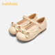 BALABALA balaOne BALABALA children's princess shoes for girls 2025 new spring and autumn sweet princess soft-soled shoes off-white 10301 24 (foot length 14.3-14.7/inner length 15.7)