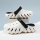 Children's slippers, boys' clogs, summer new style, medium and large children's sandals, girls' beach kids' casual one-shoes, two-wear, white and black 28 (-29 is suitable for feet of size 28-29)