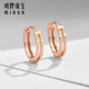 Ming brand jewelry 18K gold color rose gold small round hoop earrings earrings CSH0331 pricing 18K gold studs about 0.73-0.85 grams