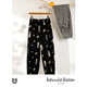
Benny Bear Beiyan's new pajama pants for women in spring and autumn thin soft cotton trolling feet home pants cute cartoon large size walk trousers K9194 trousers L (height 165, weight about 100-120)