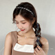 Mixin streamer headband female Korean simple hairband bow braided hair rope headdress sweet super fairy hairpin internet celebrity headband ink gray