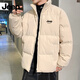 JEEP SPIRIT Jeep Winter Hong Kong Style Men's Down Cotton Clothes Loose Trendy Cotton Clothes Students Thickened Warm and Coldproof Bread Jacket Men White XL