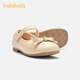 BALABALA balaOne BALABALA children's princess shoes for girls 2025 new spring and autumn sweet princess soft-soled shoes off-white 10301 24 (foot length 14.3-14.7/inner length 15.7)