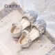 Tongmeng Sunny Children's Sandals 2026 Summer New Rhinestone Princess Shoes Girls High Heels Stage Performance Fashion Shoes