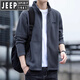 JEEP SPIRIT Jeep Polar Fleece Men's Jacket Spring and Autumn New Fleece Sweatshirt Men's Plus Size Jacket Men's Fleece Warm Sapphire Blue M 100-120Jin Jin is equal to 0.5 kg