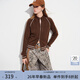 Fanslanen Light Sports Style Stand Collar Zipper Wool Knitted Jacket Women's 2026 Spring New Style 1159 Mocha Brown S