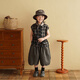 Yantaijia Children's Clothing Children's Cotton Cardigan Vest Outerwear 2026 Summer Children's Tops Thin Boys' Plaid Waistcoat Black One Size Small 90
