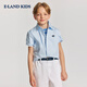 E LAND KIDS pedophile boys' shirt 26 summer new casual college style embroidered lapel short sleeve Ivory ivory/39 140