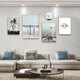 
Mohu (mohu) living room decoration painting sofa background wall mural modern simple landscape landscape painting TV wall high-end new style hanging painting landscape painting 15938 (including wall clock) tempered crystal porcelain large combination - black frame