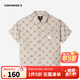 Converse children's clothing short-sleeved cardigan shirt for boys and girls summer new children's printed short T-shirt oatmeal color 110/56 recommended height 104-110cm