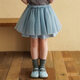Yantaijia girls lace mesh skirt 2026 summer new skirt little girl princess skirt half skirt temperament short skirt blue 90