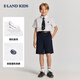 E LAND KIDS pedophile boys' shirt 26 summer new casual college style embroidered lapel short sleeve Ivory ivory/39 140