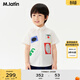 Ma Latin (M.Latin) Ma Latin children's clothing children's shirt 2026 spring new style boys' fun patch small square collar short-sleeved shirt Cloud White (semi-bleached) 90