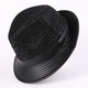 Feshelan top hat gentleman hat men's sheepskin hat cowboy hat top hat Korean style outdoor leisure middle-aged and elderly hat black cowhide fashion style extra large (61-62cm)
