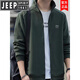 JEEP SPIRIT Jeep outdoor fleece jacket for men spring and autumn new style young and middle-aged polar fleece sweatshirt for men with velvet stand-up collar jacket JC7375 blue M recommended 100-120Jin Jin equals 0.5 kg