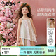 ASK JUNIOR children's skirt summer big children's fake two-piece suspender dress girls ethnic style travel vacation teen princess dress
