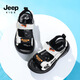JEEP Boys' Shoes 2024 Summer New Beach Casual Children's Sandals Comfortable, Lightweight Soft Soled Girls' Shoes Trendy Brand 9005 White Orange 26 / Inner Length About 16.5cm