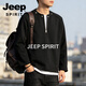 JEEP SPIRIT half-zip sweatshirt men's American retro cardigan sweatshirt couple tops trendy casual sports long-sleeved jacket for men gray M 80 - 105 Jin Jin is equal to 0.5 kg