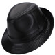 Feshelan top hat gentleman hat men's sheepskin hat cowboy hat top hat Korean style outdoor leisure middle-aged and elderly hat black cowhide fashion style extra large (61-62cm)