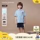 Teenie Weenie Kids summer style boys' fashionable small lapel short-sleeved denim shirt light blue 120 cm