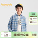 Balabala children's clothing children's long-sleeved shirt girls and boys 2026 spring plaid same style in shopping malls