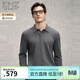 EMZ Ordos Pure Wool Spring and Autumn New Antibacterial, Heating and Warm Polo Collar Knitted Sweater for Men Dark Gray L Recommended Height 165/Weight 130-140Jin Jin is equal to 0.5 kg