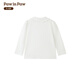 PawinPaw Cartoon Bear Children's Clothing 26 Years Baby Girl Lapel Shirt Loose Ivory White 110