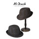 Mr DUCK new autumn and winter new British style herringbone wool jazz top hat outdoor warm hat for men and women MW36 MW362133 medium gray wheat brown (top hat S (52-55cm