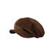 Shijanu Korean Retro Corduroy Newsboy Cap Brown Irregular Wide Brim Beret Khaki One Size (55-59cm) Adjustable