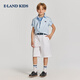 E LAND KIDS pedophile boys' shirt 26 summer new casual college style embroidered lapel short sleeve Ivory ivory/39 140