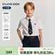 E LAND KIDS pedophile boys' shirt 26 summer new casual college style embroidered lapel short sleeve Ivory ivory/39 140