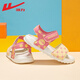 Pull back children's shoes children's sports shoes 2026 summer new style girls breathable sports beach shoes campus soft bottom sandals pink yellow -1816 28