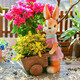 Yi Mingyuan Garden Decoration Courtyard Floor-standing Simulation Cartoon Rabbit Ornament Living Room Balcony Creative Arrangement Animal Sculpture Combination 2